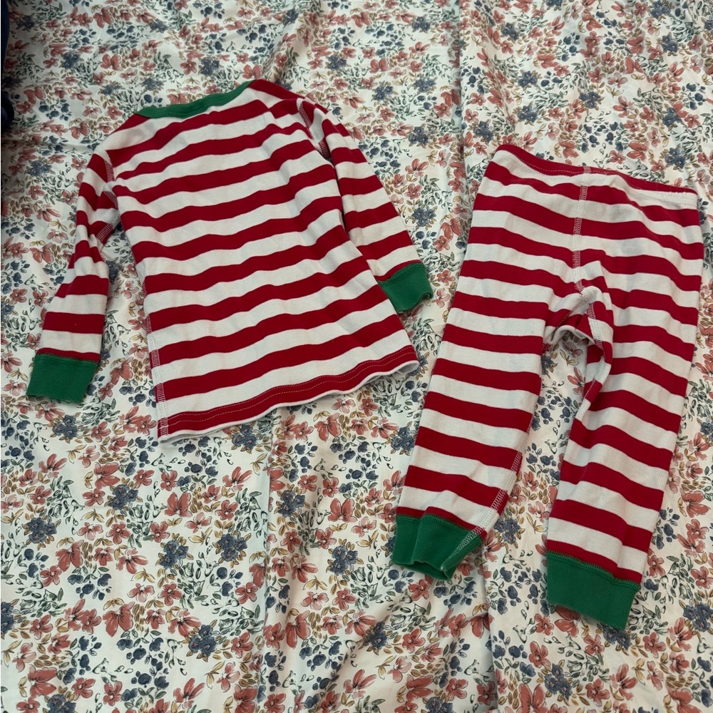 Hanna Anderson Striped Red and Green Kids Pajamas
